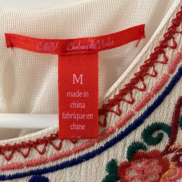 Embroidered cream dress - Picture 2 of 3